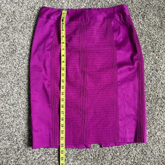 White House Black Market Knee Length Strait Pencil Skirt, Size 4, Magenta - Picture 5 of 12